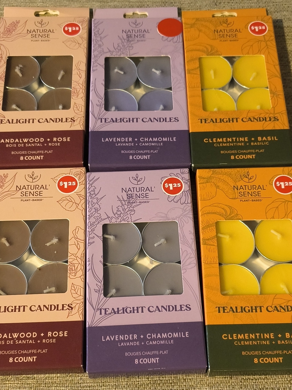 Lavender + Chamomile Tealight Candles - Lavender (8 Count)